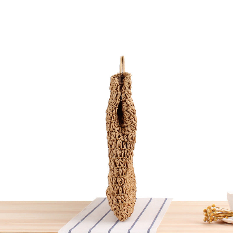 Macrame Tote Bag with Elegant Wooden Handle Stornfield