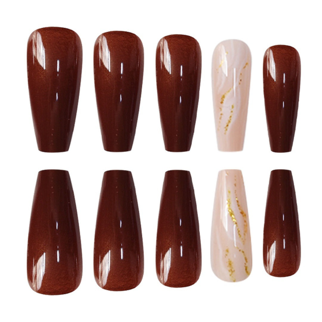 Artistic Marble Effect Press-On Nails Stornfield