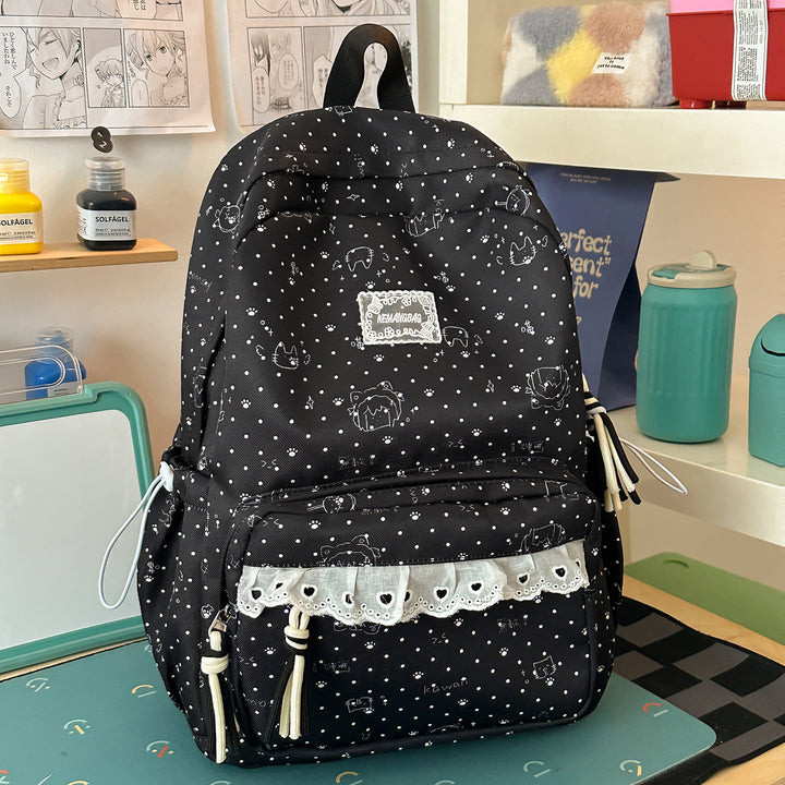 Whimsical Character Print School Backpack Stornfield