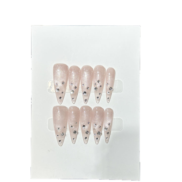 Elegant Rhinestone-Embellished Stiletto Press-On Nails Stornfield