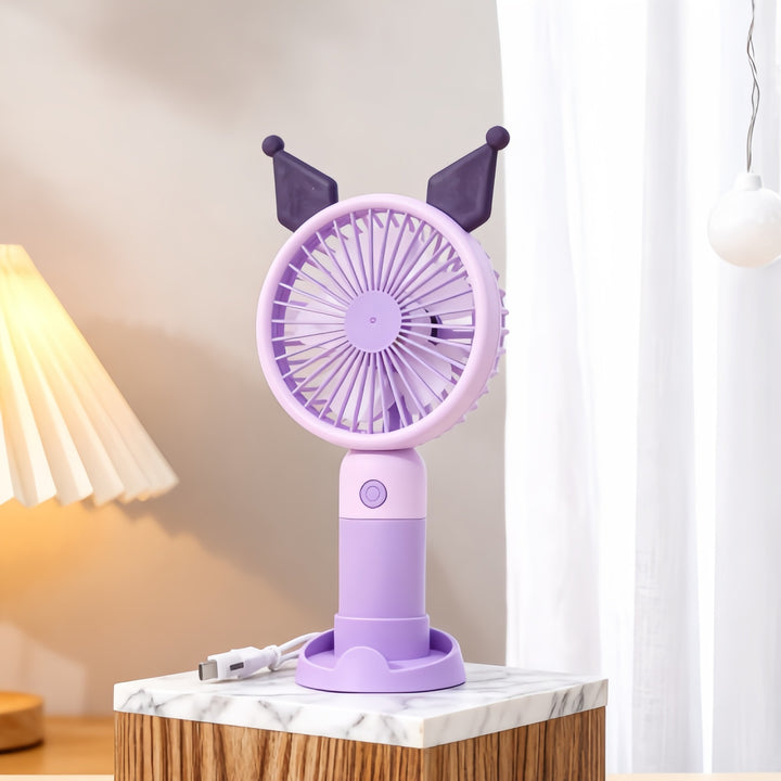 Women portable hand fan with cute rabbit design Stornfield