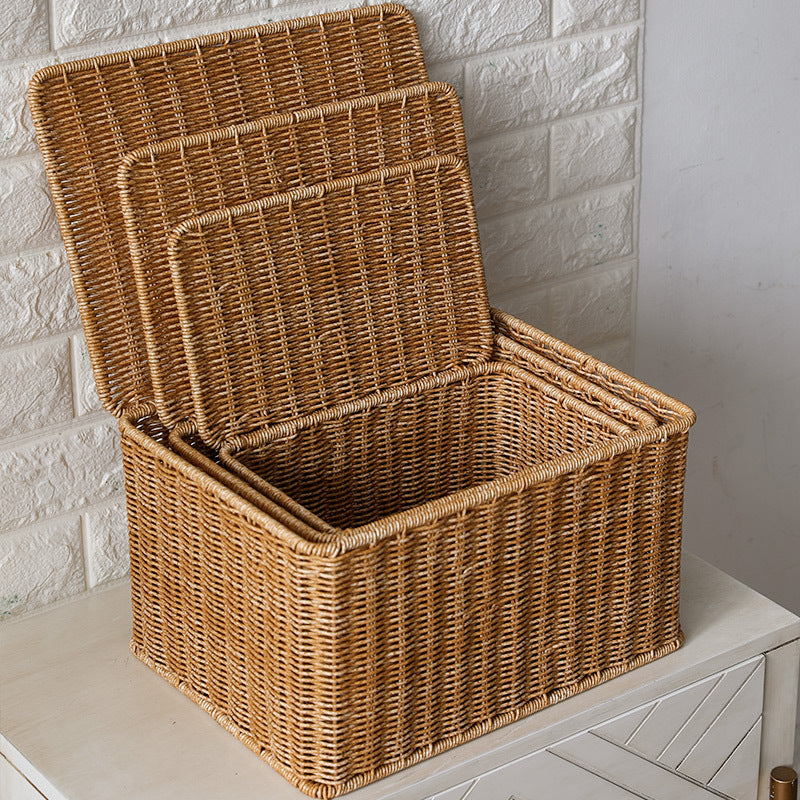 Handcrafted Rectangular Wicker Storage Box Stornfield