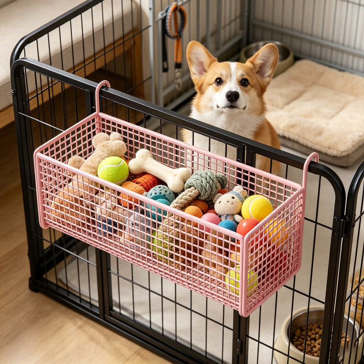 Over-Rail Metal Grid Hanging Storage Basket Organizer for Bunk Bed and Desk