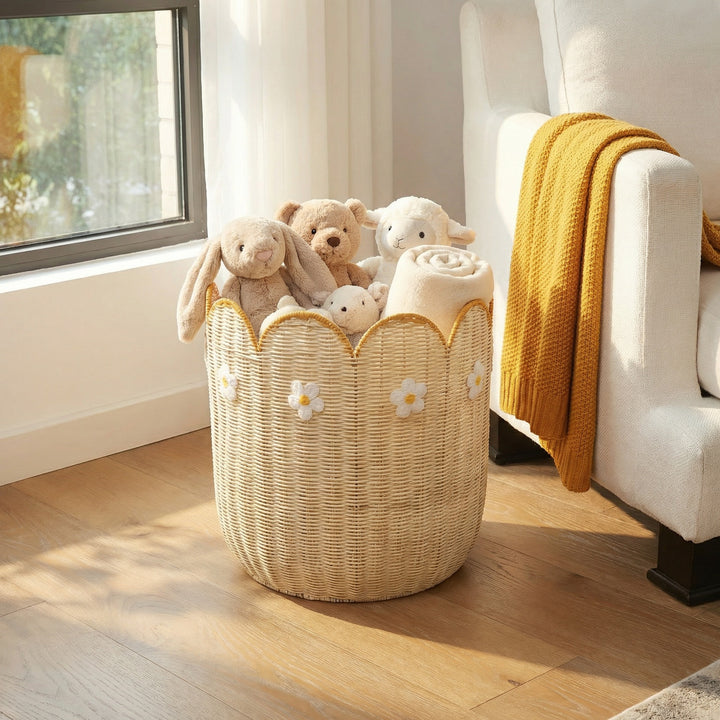 Decorative Scalloped Edge Woven Basket Stornfield