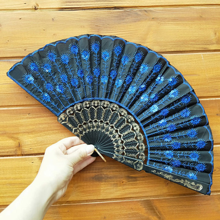 Ladies handcrafted fan with exquisite embroidery Stornfield