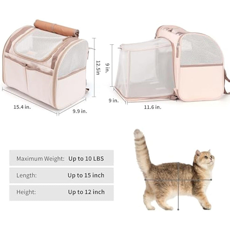 Pet Backpack with Ergonomic Carrying System and Breathable Mesh Inserts Stornfield
