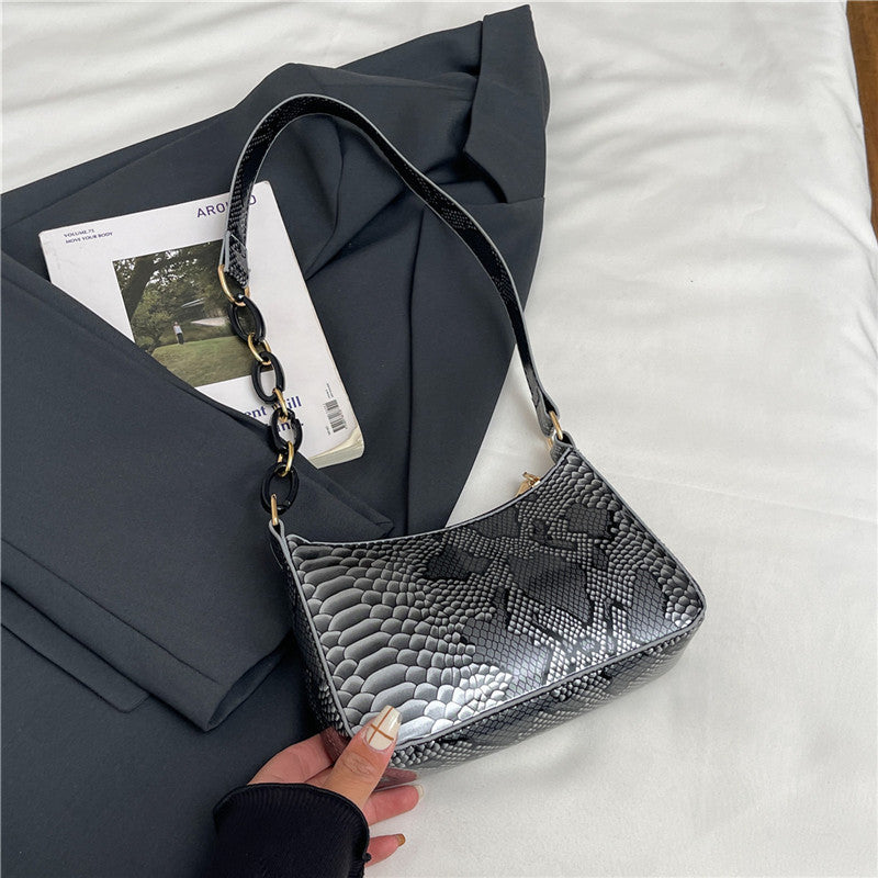 Stylish Textured Snakeskin Effect Handbag Stornfield