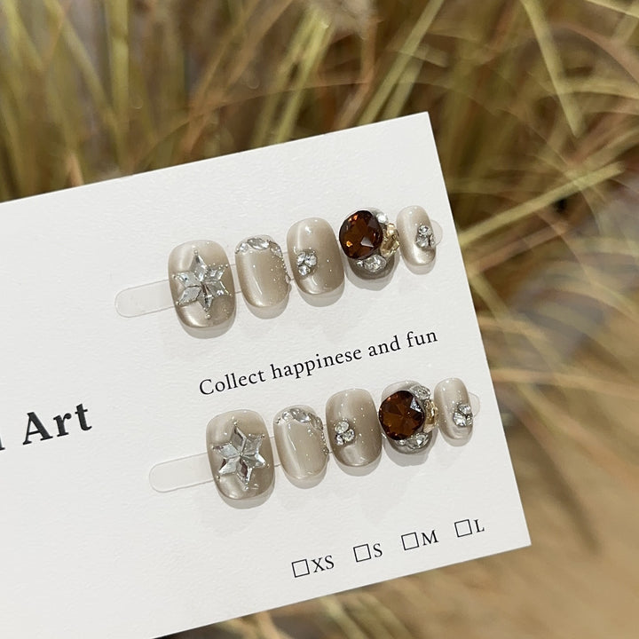 Decorative Rhinestone Press-On Nail Art