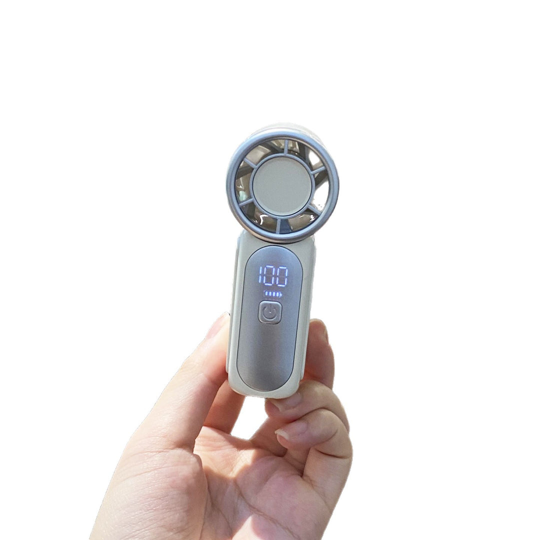 Unisex nan compact USB rechargeable bladeless handheld fan with digital LED display Stornfield