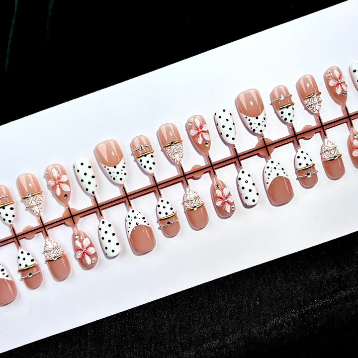 Creative Floral-Embellished Press-On Nails