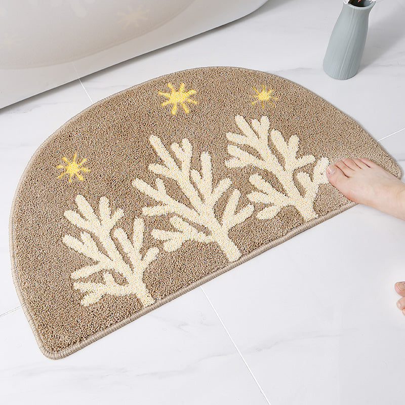 Soft Coral Design Bath Mat for Bathroom