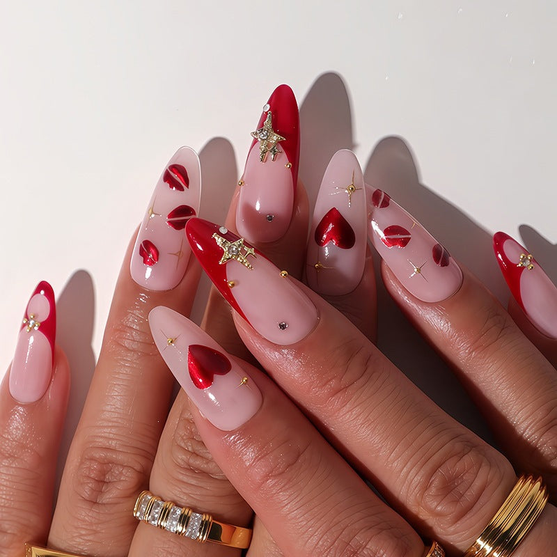 Creative Nail Art Set with Heart and Glitter Design Stornfield