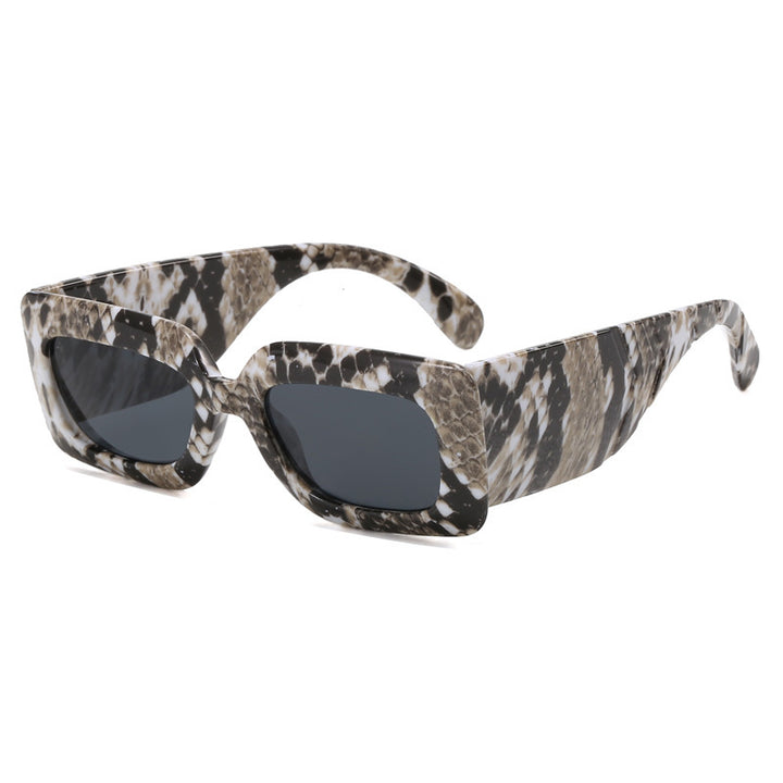 Women oversized sunglasses in fashionable snake leather look Stornfield