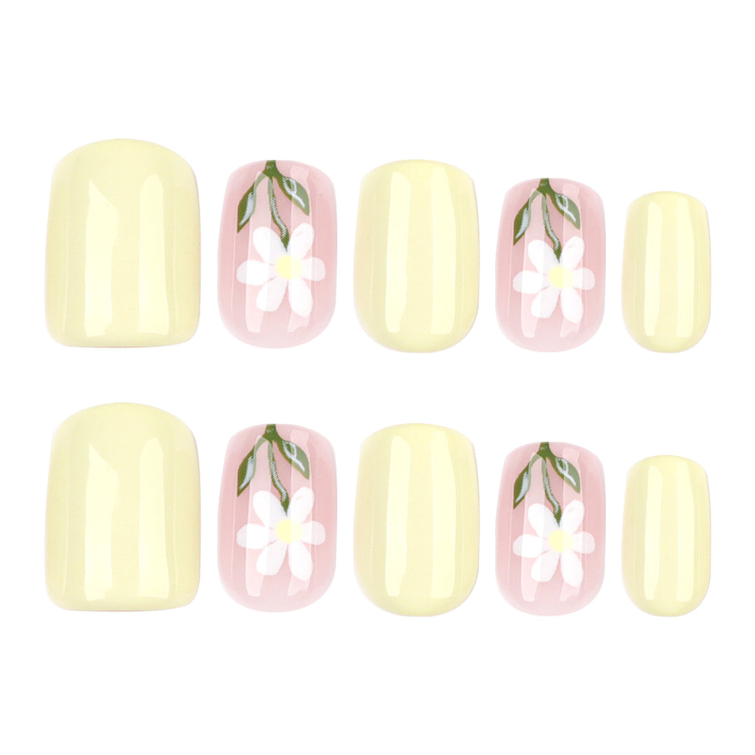 Artful nail extensions with elegant flower design Stornfield