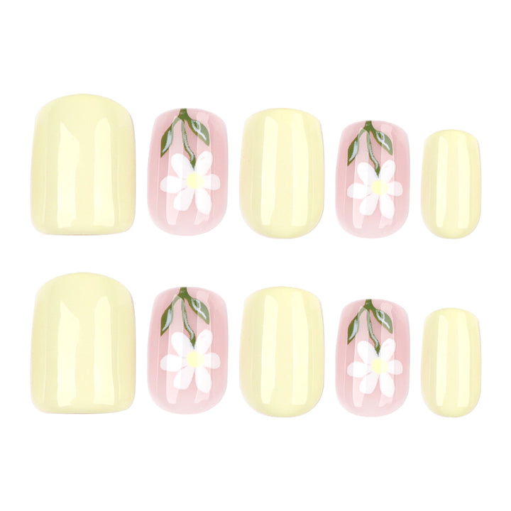 Artful nail extensions with elegant flower design Stornfield