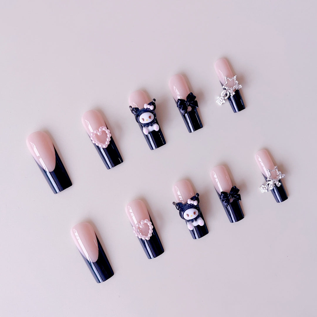 Artificial nail set with playful 3D designs Stornfield