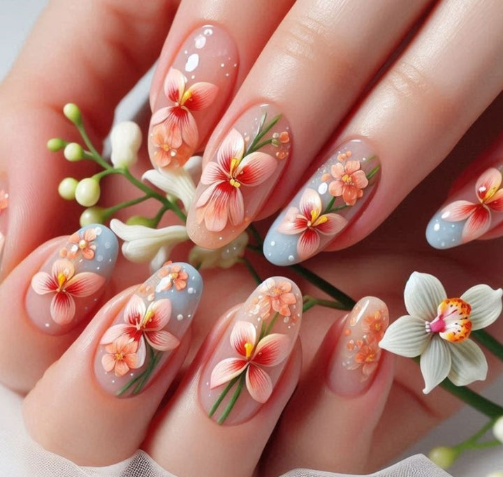 Floral Embellished Nail Art Stornfield