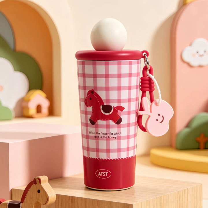 Ladies Insulated Bottle with Playful Horse Motif Stornfield