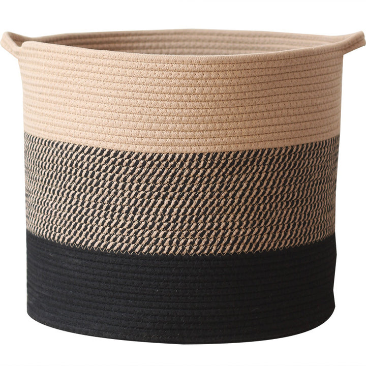 Stylish storage bucket made of woven natural material Stornfield