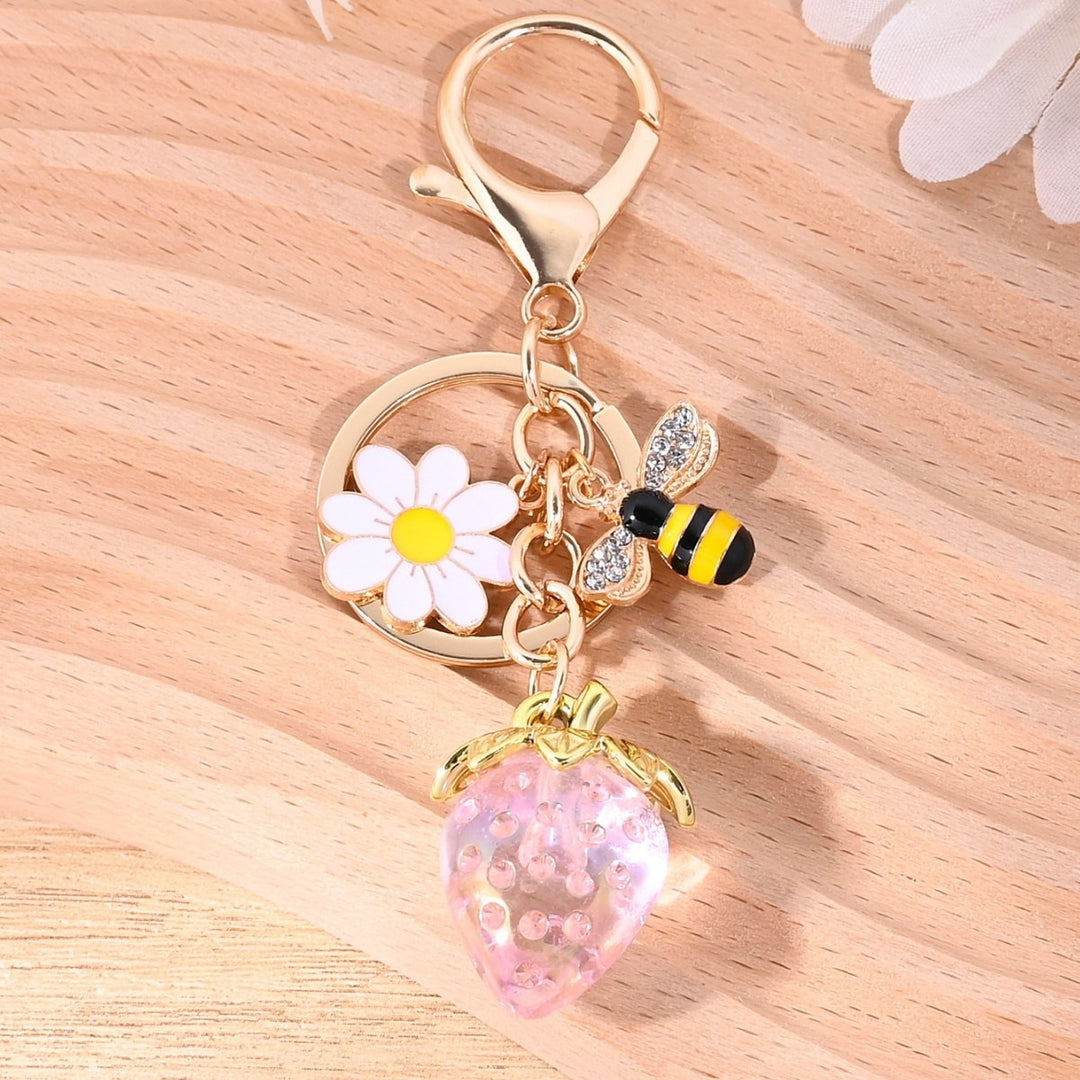 Keychain with Fruity Strawberry Design Stornfield