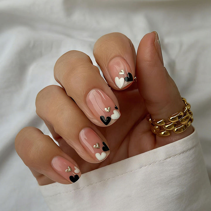 Creative artificial nail set with romantic heart designs Stornfield