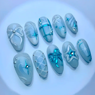 Decorative Press-On Nail Art Set with Unique Designs Stornfield