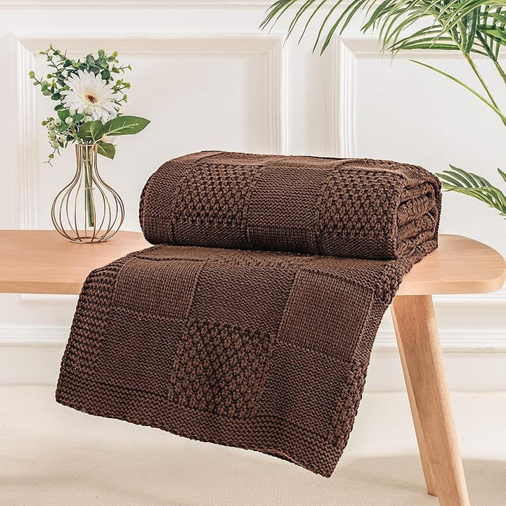 Textured Knit Throw Blanket