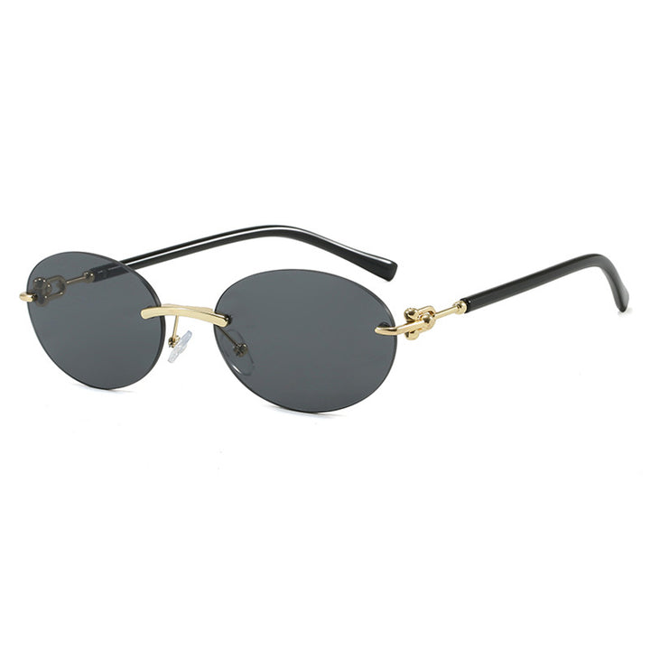 Women oval sunglasses with luxurious metal frame and mirrored lenses Stornfield