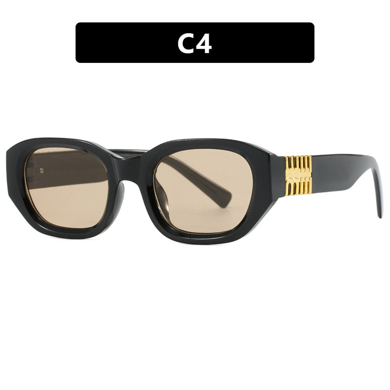 Women's fashionable sunglasses with unique, geometric design and elegant accents Stornfield