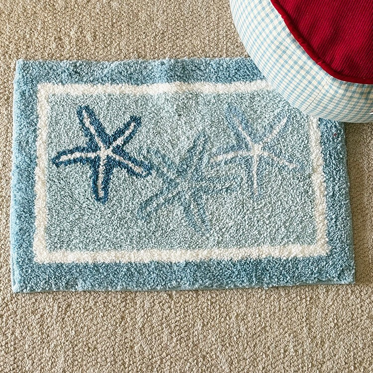 Coastal Starfish Design Bath Mat