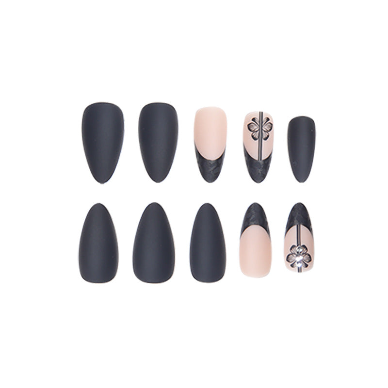 Floral Design Matte Long Stiletto Nails Stornfield