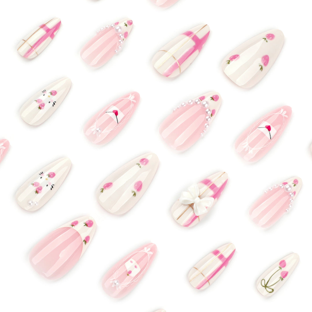 Artful stiletto nails with playful designs and a light 3D effect Stornfield