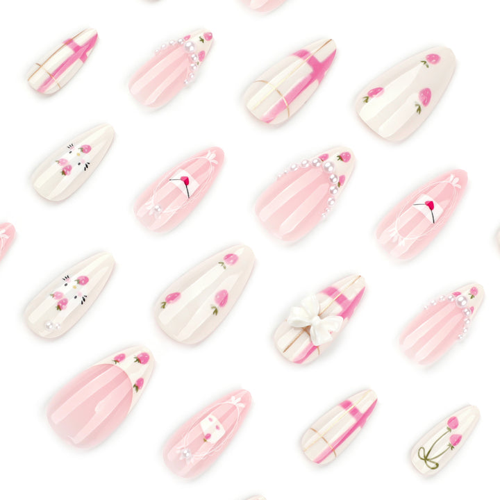Artful stiletto nails with playful designs and a light 3D effect Stornfield