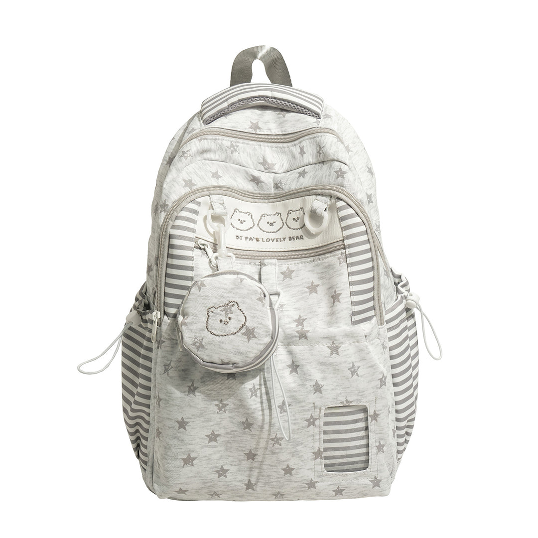 Multi-Pocket Star-Patterned Backpack Stornfield