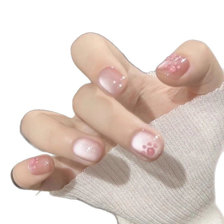 Artistic Press-On Nail Set with Floral Accent Designs Stornfield