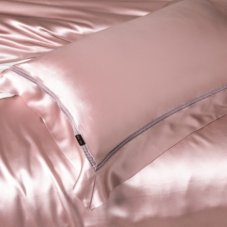 Luxury Mulberry-Silk-Feel Satin Bedding Ensemble