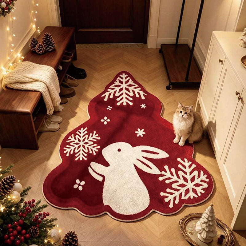 Festively Themed Decorative Round Area Rug