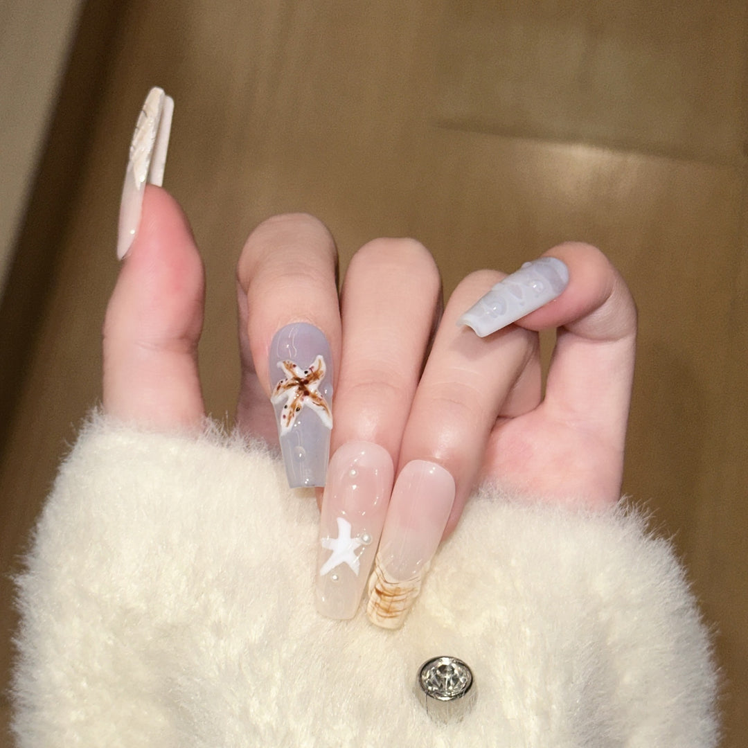 Handmade Coastal-Inspired Press-On Nail Set Stornfield