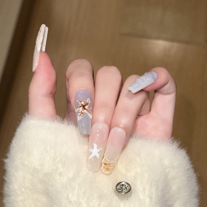 Handmade Coastal-Inspired Press-On Nail Set Stornfield