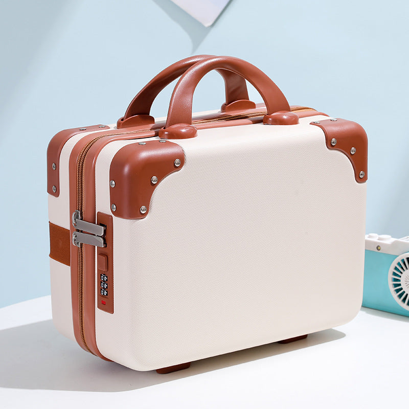 hard-shell vanity carry cosmetic case with reinforced corners and combination lock Stornfield