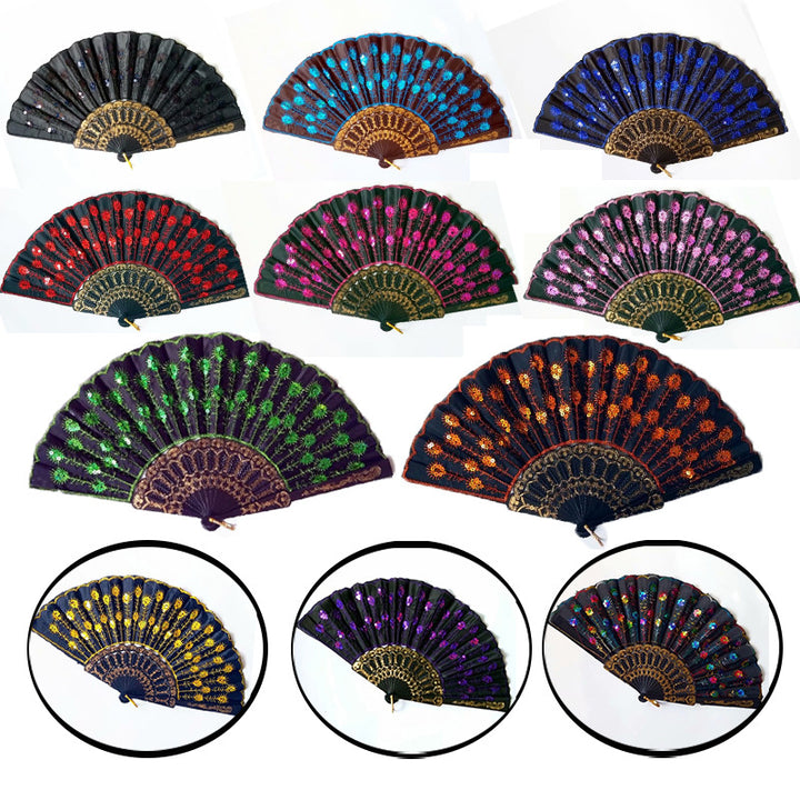Women's high-quality lace fan with artistic floral motifs Stornfield