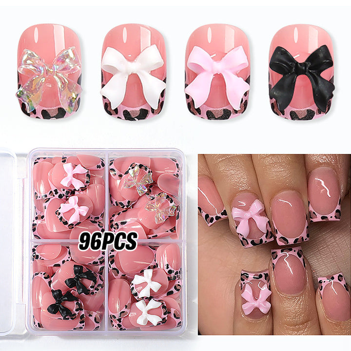 Acrylic nail set with cute bow and flower designs Stornfield