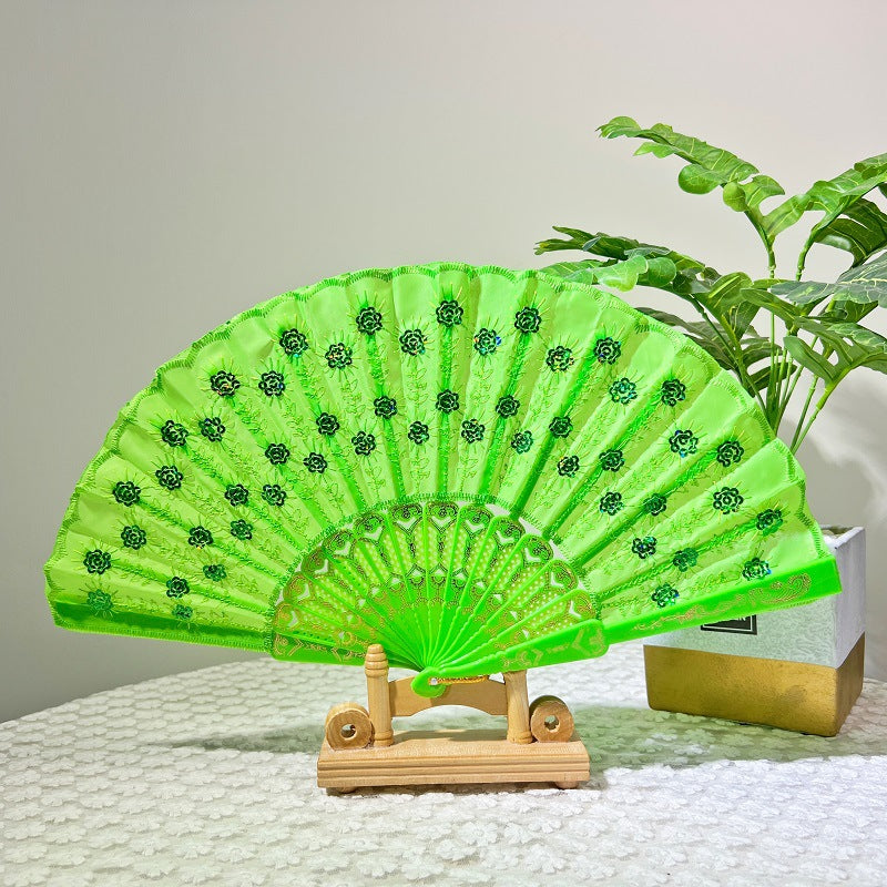 Women's folding fan with artistic decorations Stornfield