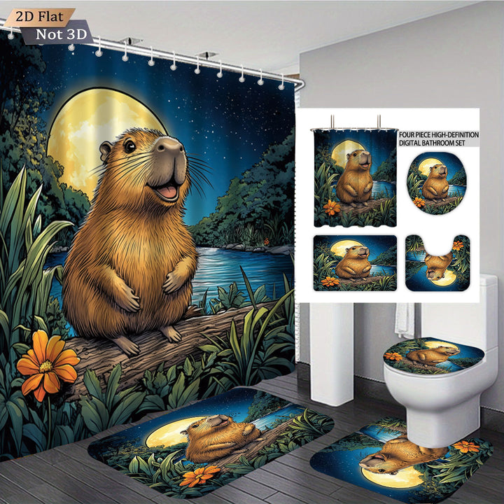 Cute Bear-Themed Four-Piece Bathroom Set Stornfield