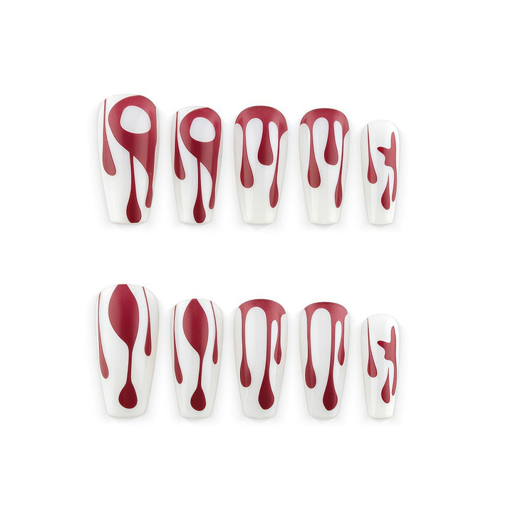 Creative artificial nails with droplet pattern Stornfield