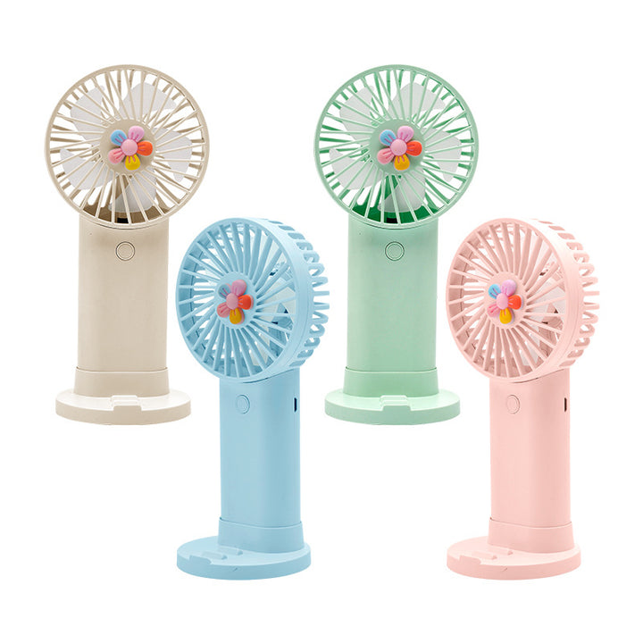 Women's Portable Handheld Fan with Playful Flower Design Stornfield