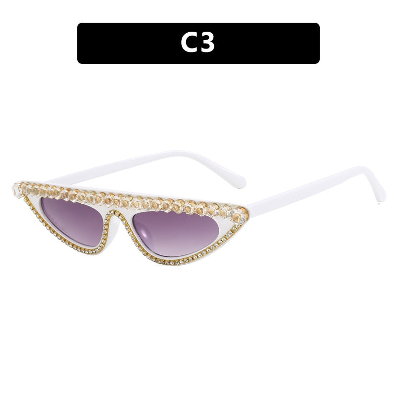 Ladies designer sunglasses in stylish cat-eye design with glittering frame Stornfield