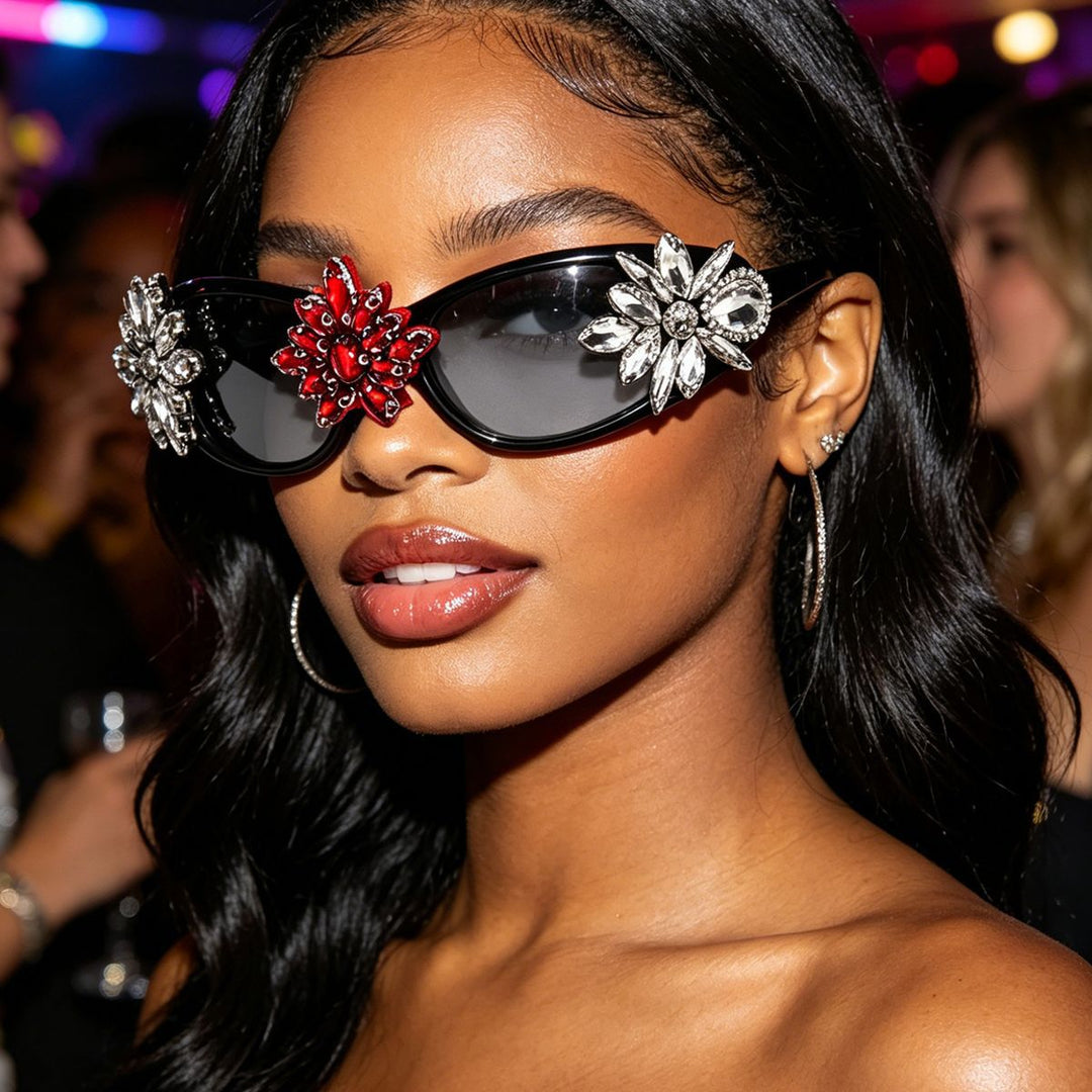 Ladies Glamorous Designer Sunglasses with Floral Accents Stornfield