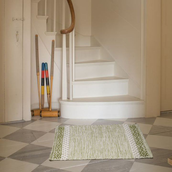 Woven runner with striped pattern, tassels and flat cotton structure Stornfield