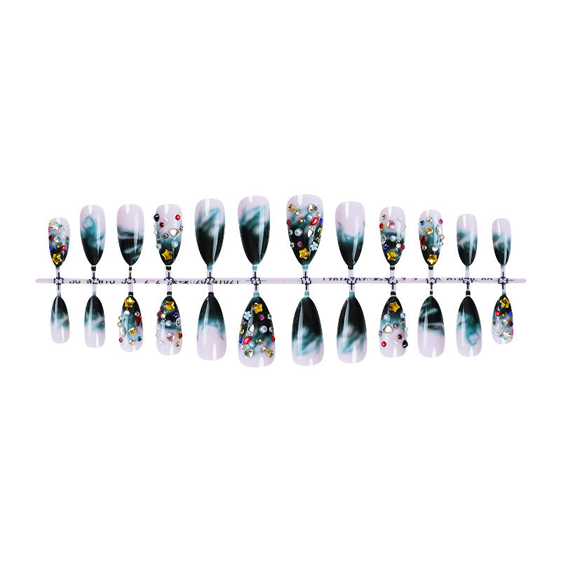 Artistic Press-On Nail Collection with Decorative Elements Stornfield